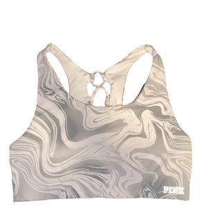 PINK marble sports bra